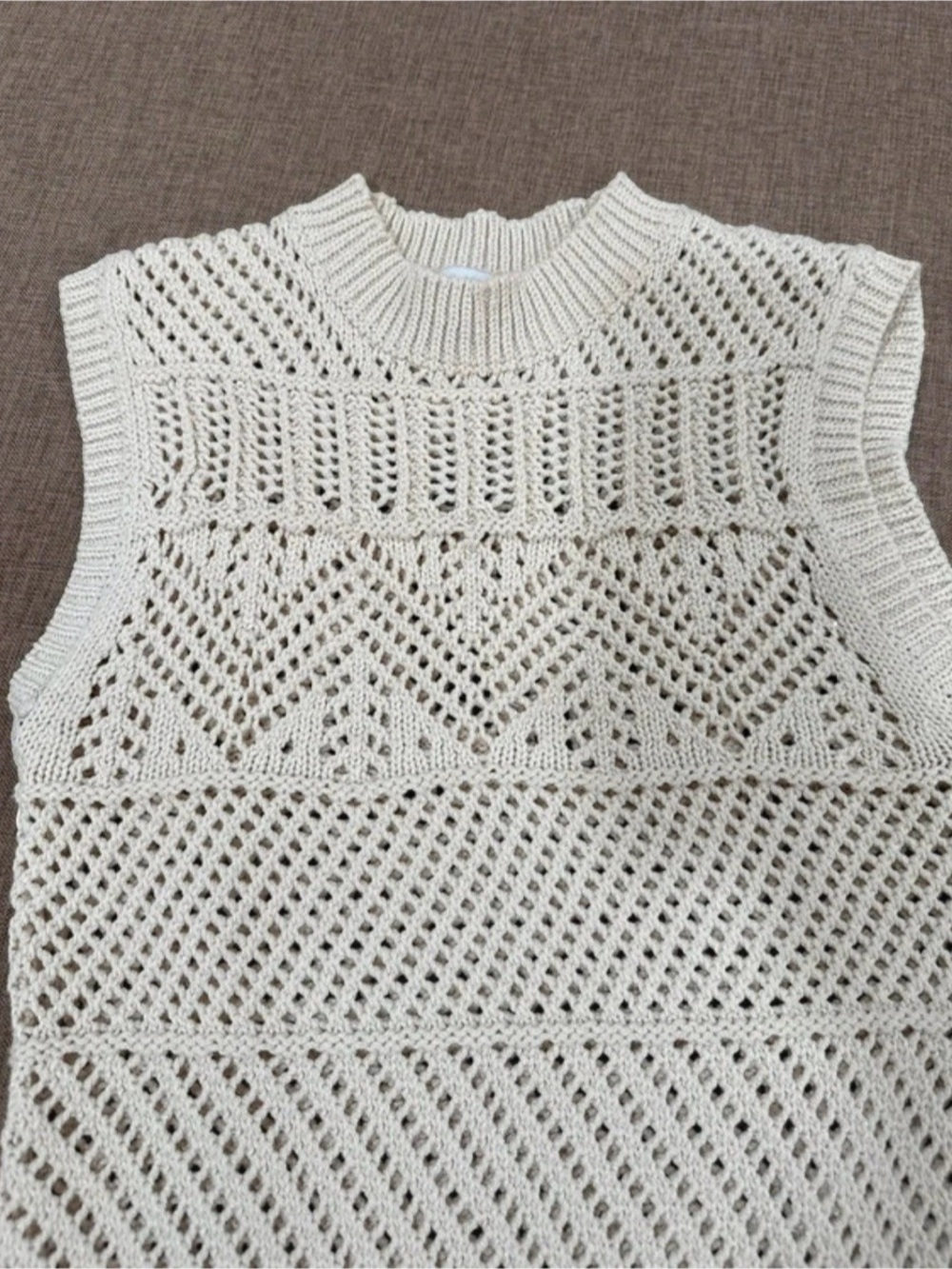 MNG Open Knit Midi Dress in White Size Medium - Picture 4 of 6